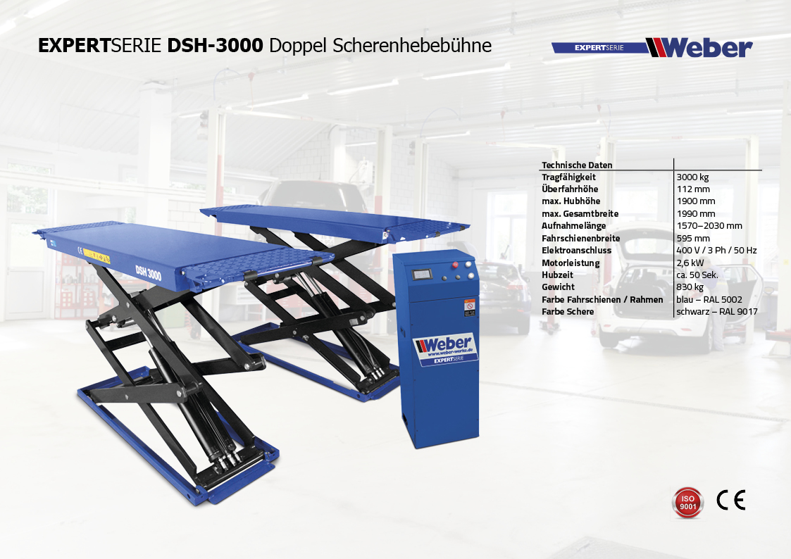 Doppel Scherenhebebühne Weber Expert Serie DSH-3000
