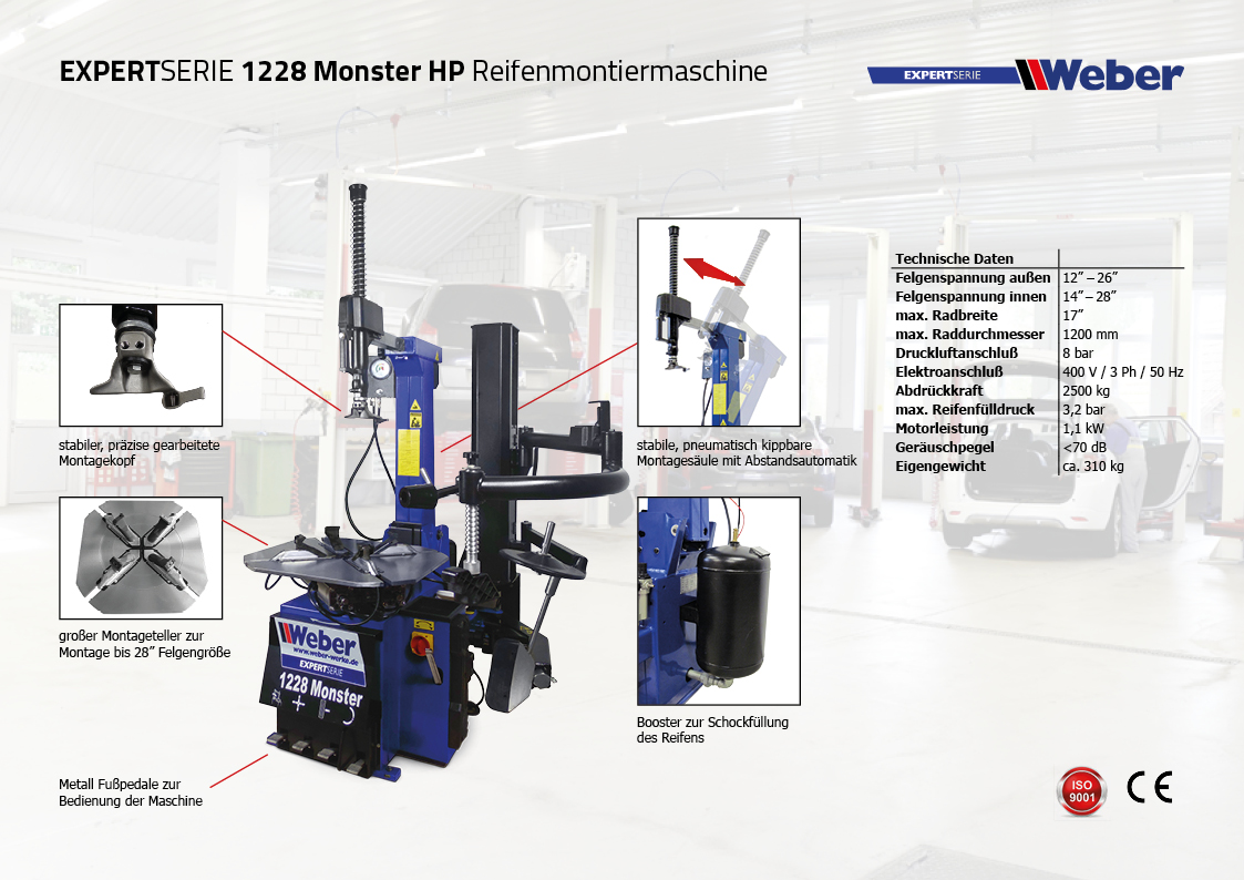 PKW Reifen Montiermaschine Weber Expert Serie 1228 Monster HP