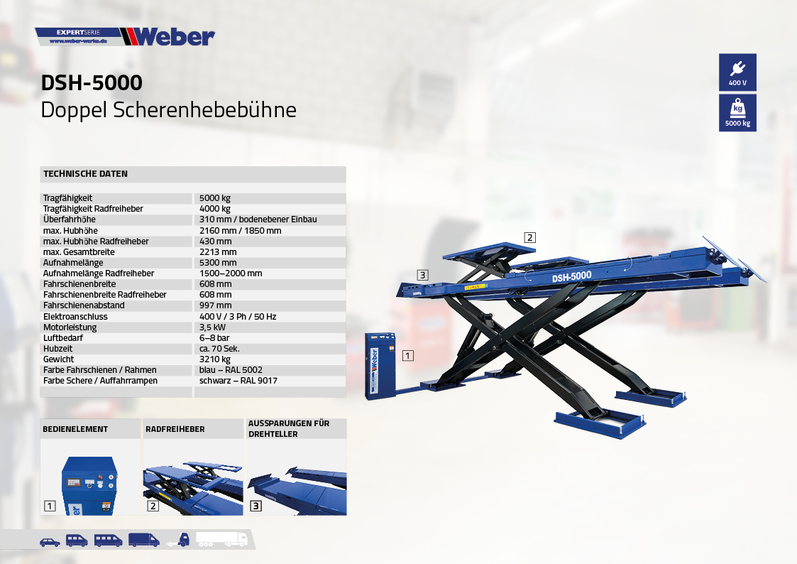 Scherenhebebühne für Achsvermessung Weber Expert Serie DSH-5000