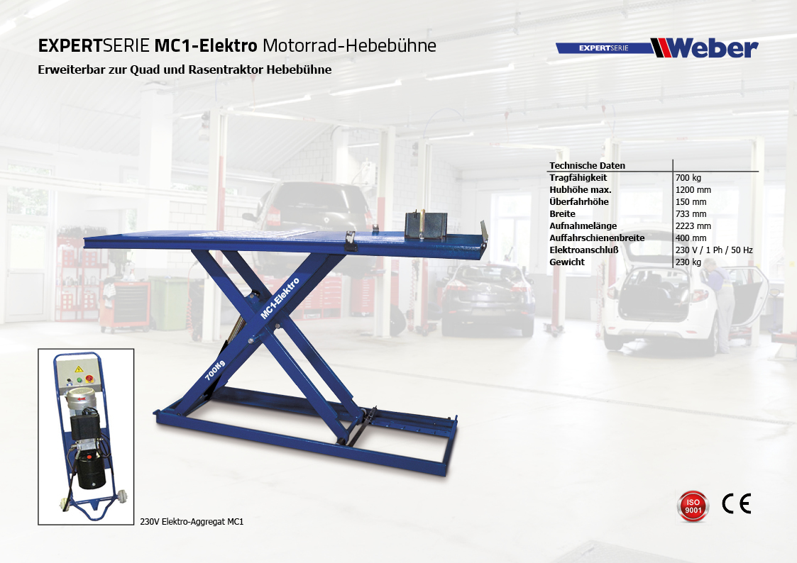 Motorrad Hebebühne MC1-Elektro