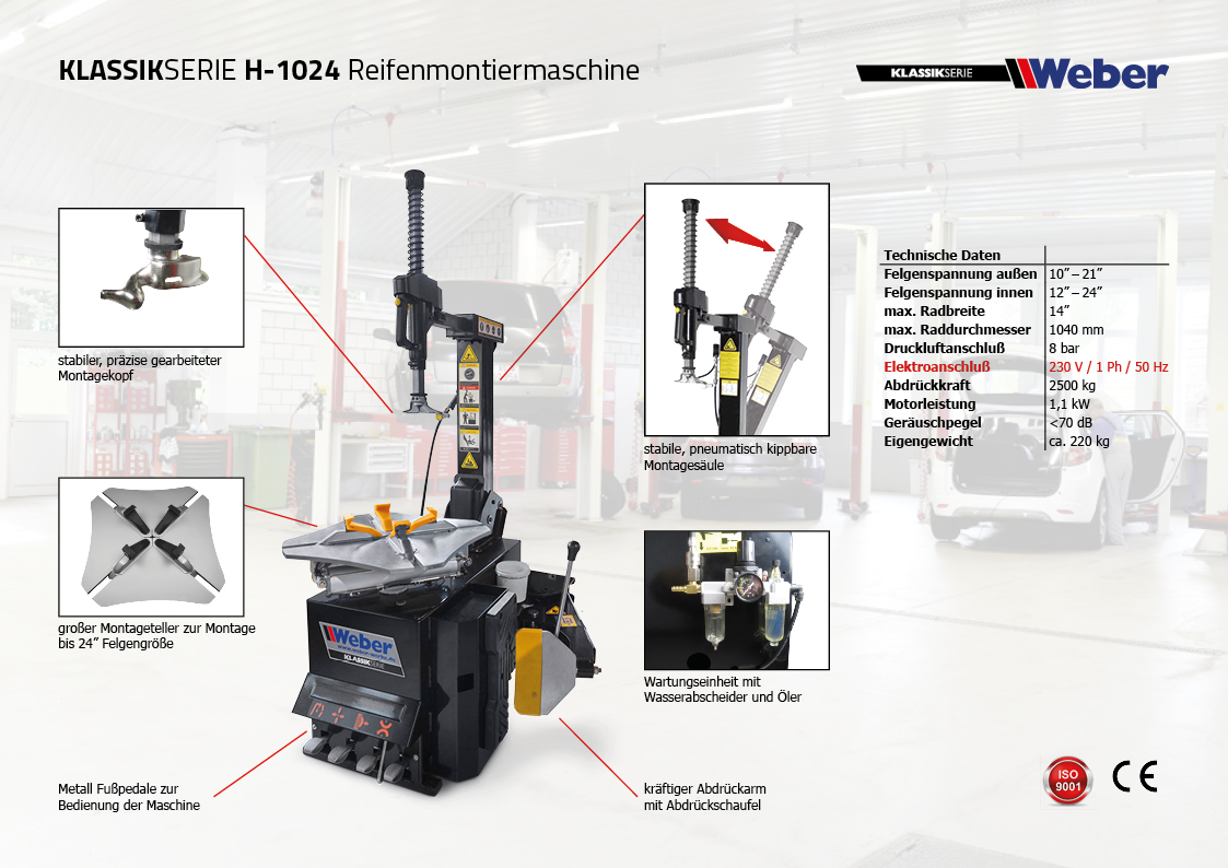 Weber Klassik Serie Reifenmontiermaschine H-1024