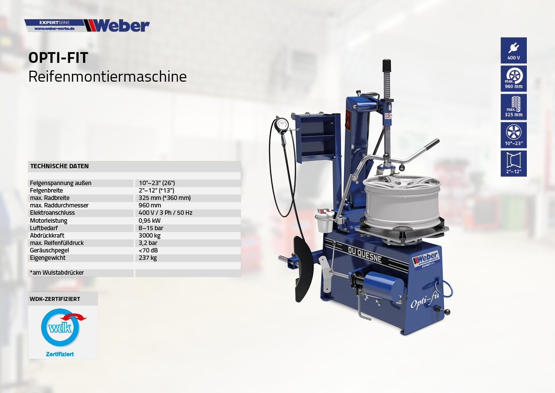 Reifenmontiermaschine Weber Expert Opti-Fit