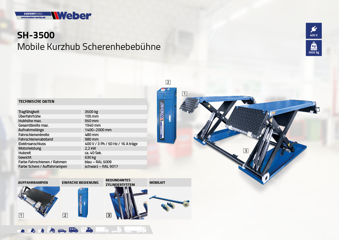 Scherenhebebühne Weber Expert Serie SH-3500