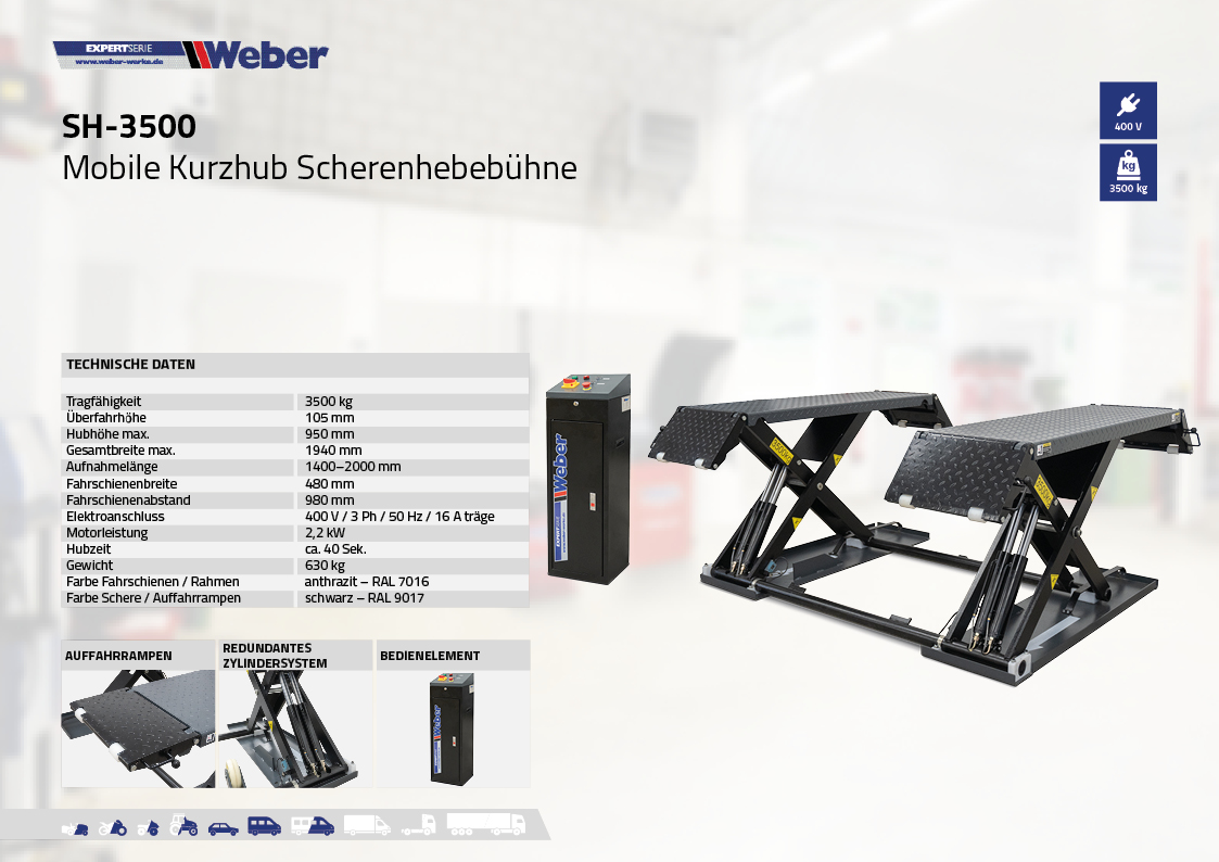 Scherenhebebühne Weber Expert Serie SH-3500