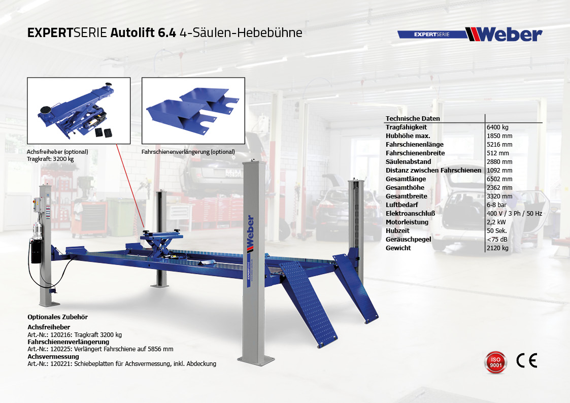 4 Säulen Hebebühne Autolift 6.4