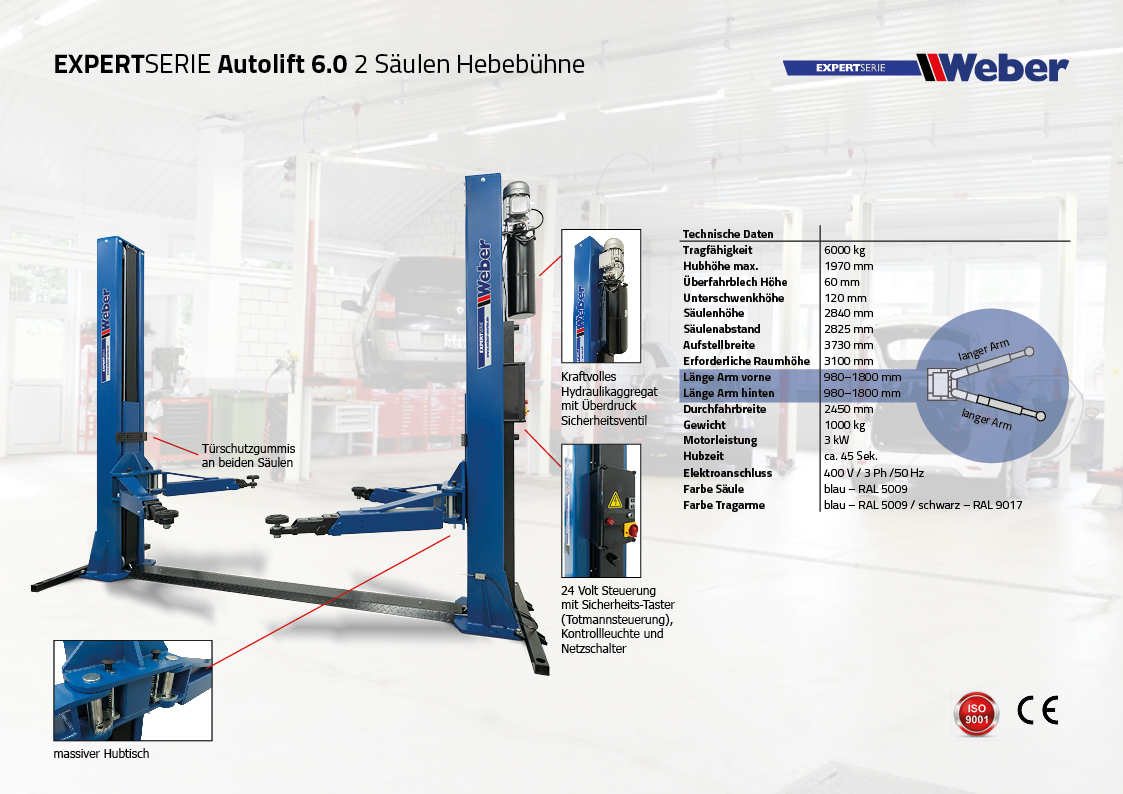 2 Säulen Hebebühne Weber Expert Serie Autolift 6.0