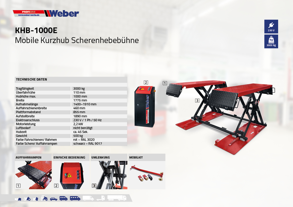 Weber Profi Kurzhubhebebühne KHB-1000E