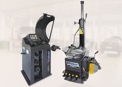 PKW Rad Wuchtmaschine und Montiermaschine Weber Klassik Serie Paket