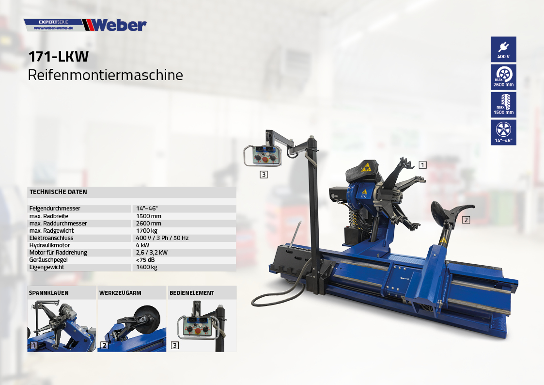 LKW Reifenmontiermaschine Weber Expert Serie 171-LKW