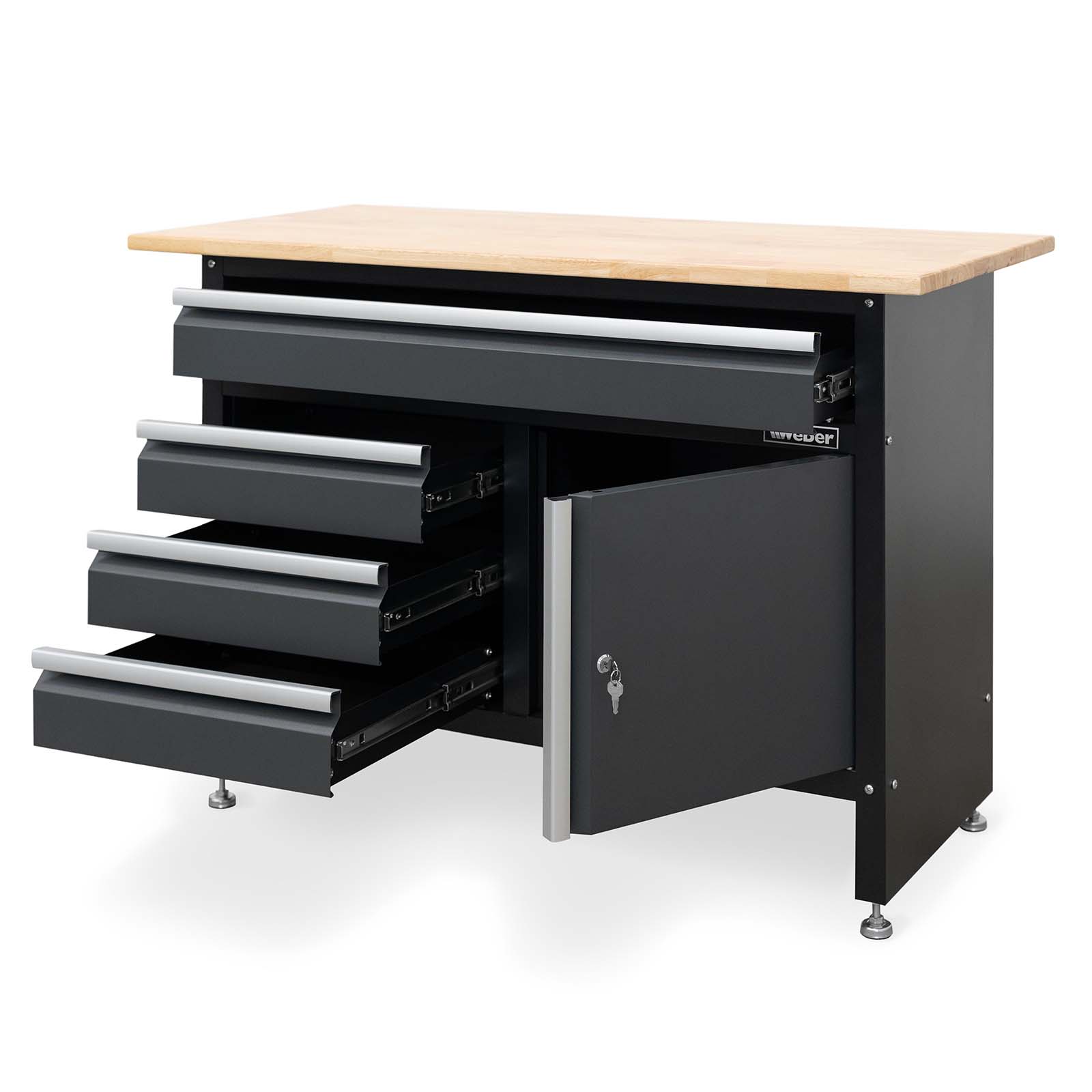 Werkbank mit 120 x 60 cm Holzarbeitsplatte