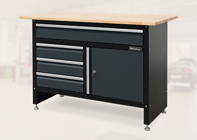 Werkbank mit 120 x 60 cm Holzarbeitsplatte