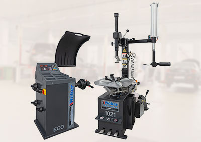 PKW Reifenmontiermaschine 1021 und Radwuchtmaschine „ECO“ inkl. Hilfsmontagearm rechts