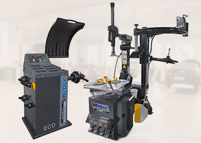 PKW Reifenmontiermaschine H-1024 und Radwuchtmaschine „ECO“ inkl. Hilfsmontagearm rechts